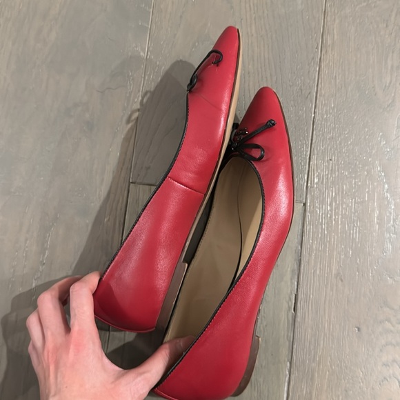 COACH Red Ballet Flats with Bow - Picture 6 of 7